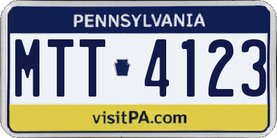 PA license plate MTT4123