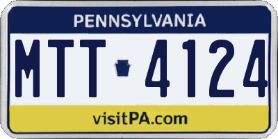 PA license plate MTT4124