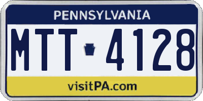 PA license plate MTT4128