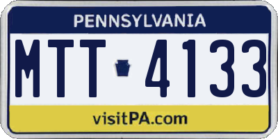 PA license plate MTT4133