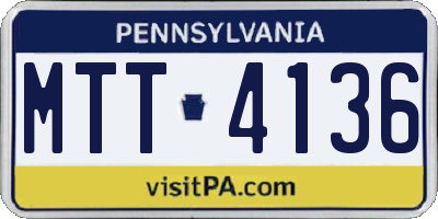 PA license plate MTT4136