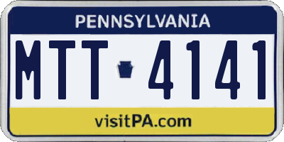 PA license plate MTT4141