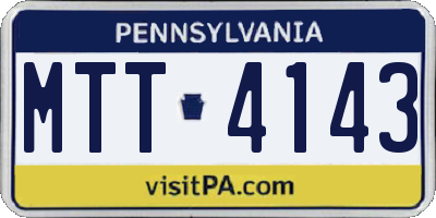 PA license plate MTT4143