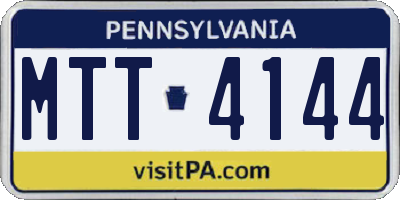 PA license plate MTT4144
