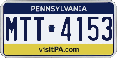 PA license plate MTT4153