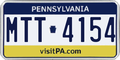 PA license plate MTT4154