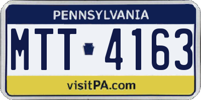 PA license plate MTT4163