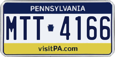 PA license plate MTT4166