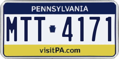 PA license plate MTT4171