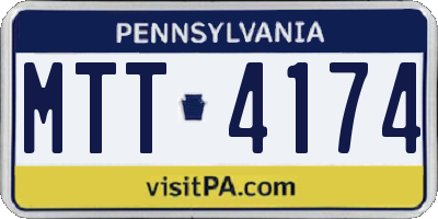 PA license plate MTT4174
