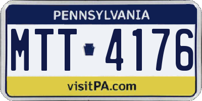 PA license plate MTT4176