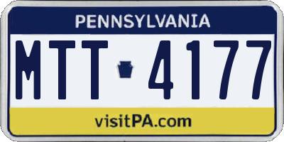 PA license plate MTT4177