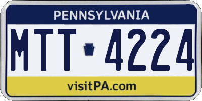 PA license plate MTT4224