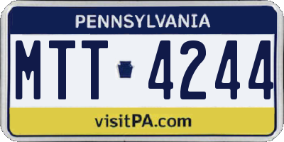 PA license plate MTT4244