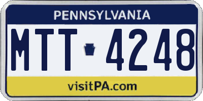 PA license plate MTT4248
