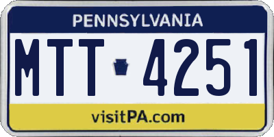 PA license plate MTT4251