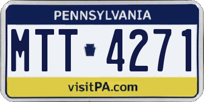 PA license plate MTT4271