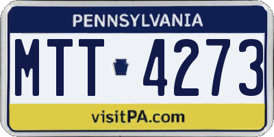 PA license plate MTT4273