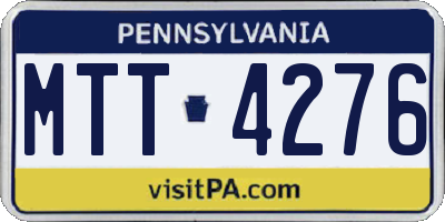 PA license plate MTT4276
