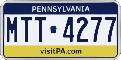 PA license plate MTT4277