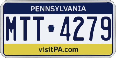 PA license plate MTT4279