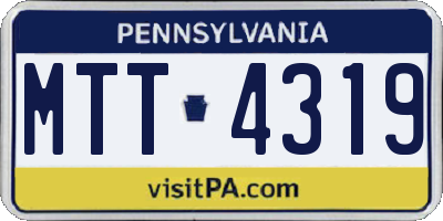 PA license plate MTT4319