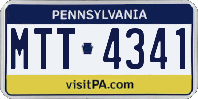 PA license plate MTT4341