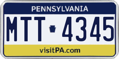 PA license plate MTT4345