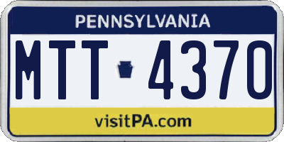 PA license plate MTT4370
