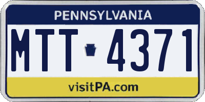 PA license plate MTT4371