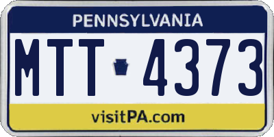 PA license plate MTT4373