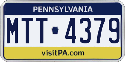 PA license plate MTT4379