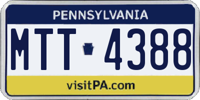 PA license plate MTT4388