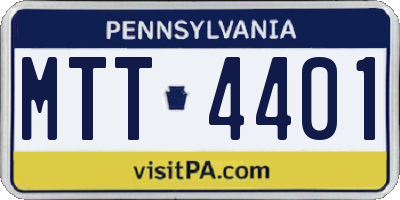 PA license plate MTT4401