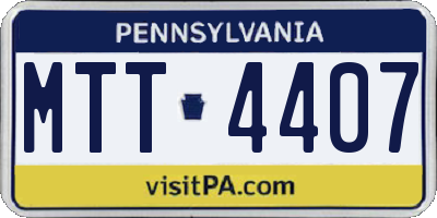 PA license plate MTT4407