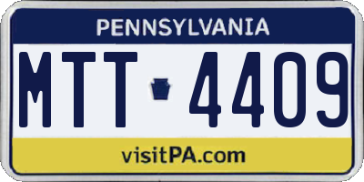 PA license plate MTT4409
