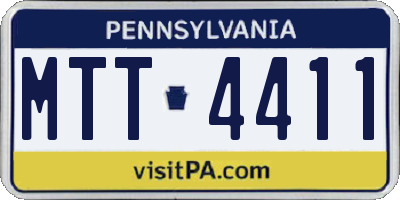 PA license plate MTT4411