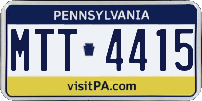 PA license plate MTT4415
