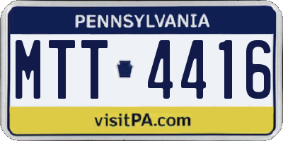 PA license plate MTT4416