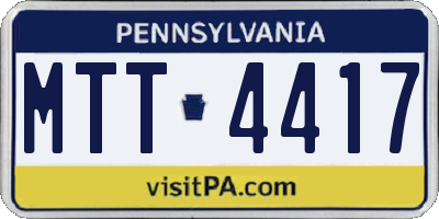 PA license plate MTT4417