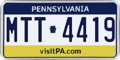 PA license plate MTT4419