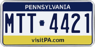 PA license plate MTT4421