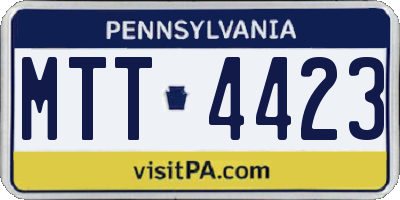 PA license plate MTT4423