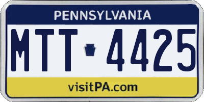 PA license plate MTT4425
