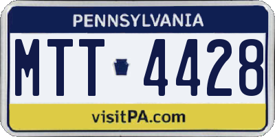 PA license plate MTT4428