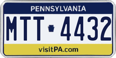 PA license plate MTT4432