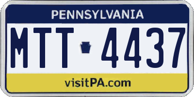 PA license plate MTT4437