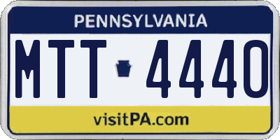 PA license plate MTT4440