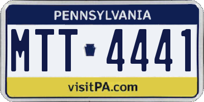 PA license plate MTT4441