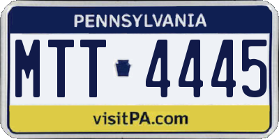 PA license plate MTT4445